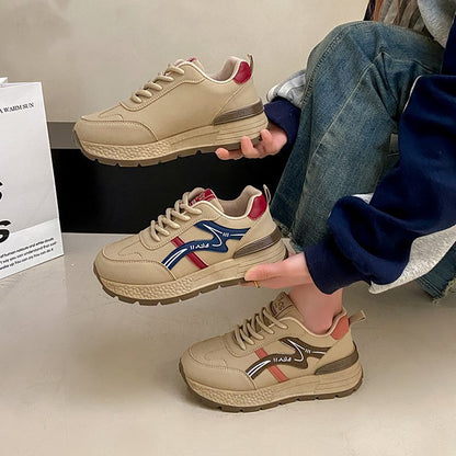 Damen Laufschuhe Dicksohlige Sneaker Mit Fußbett Technologie