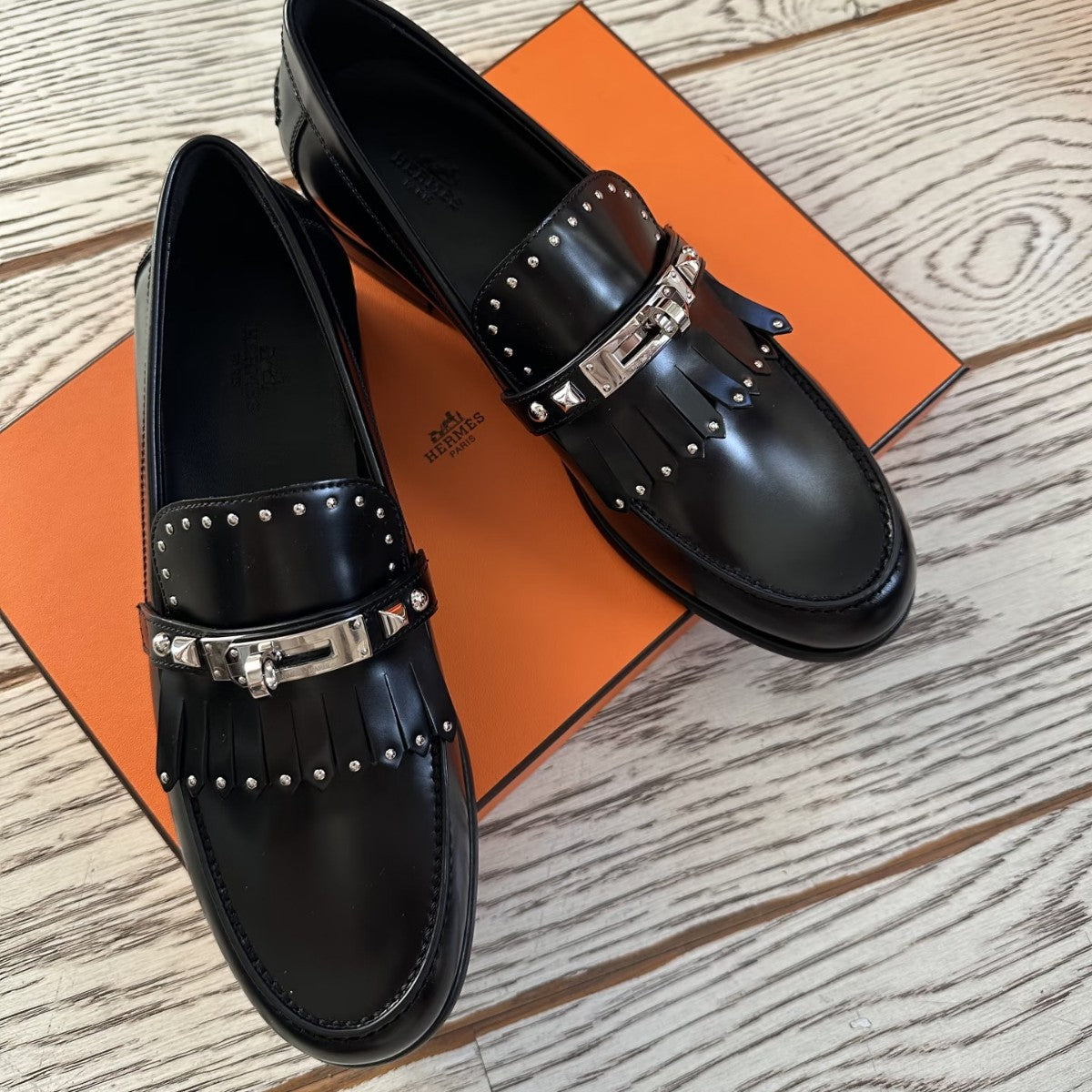 Damen Mokassins Elegante Fransen Schnalle Leder