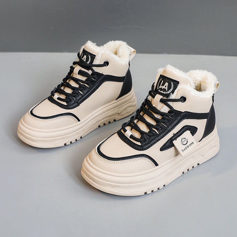 Damen High- Sneaker Warmfleece Innensohle Rutschfest