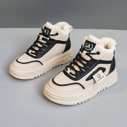 Damen High- Sneaker Warmfleece Innensohle Rutschfest