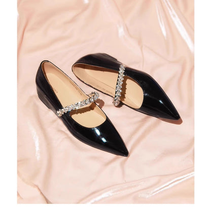 Damen Slingback Pumps Kristallriemen Schwarz - Norvielle