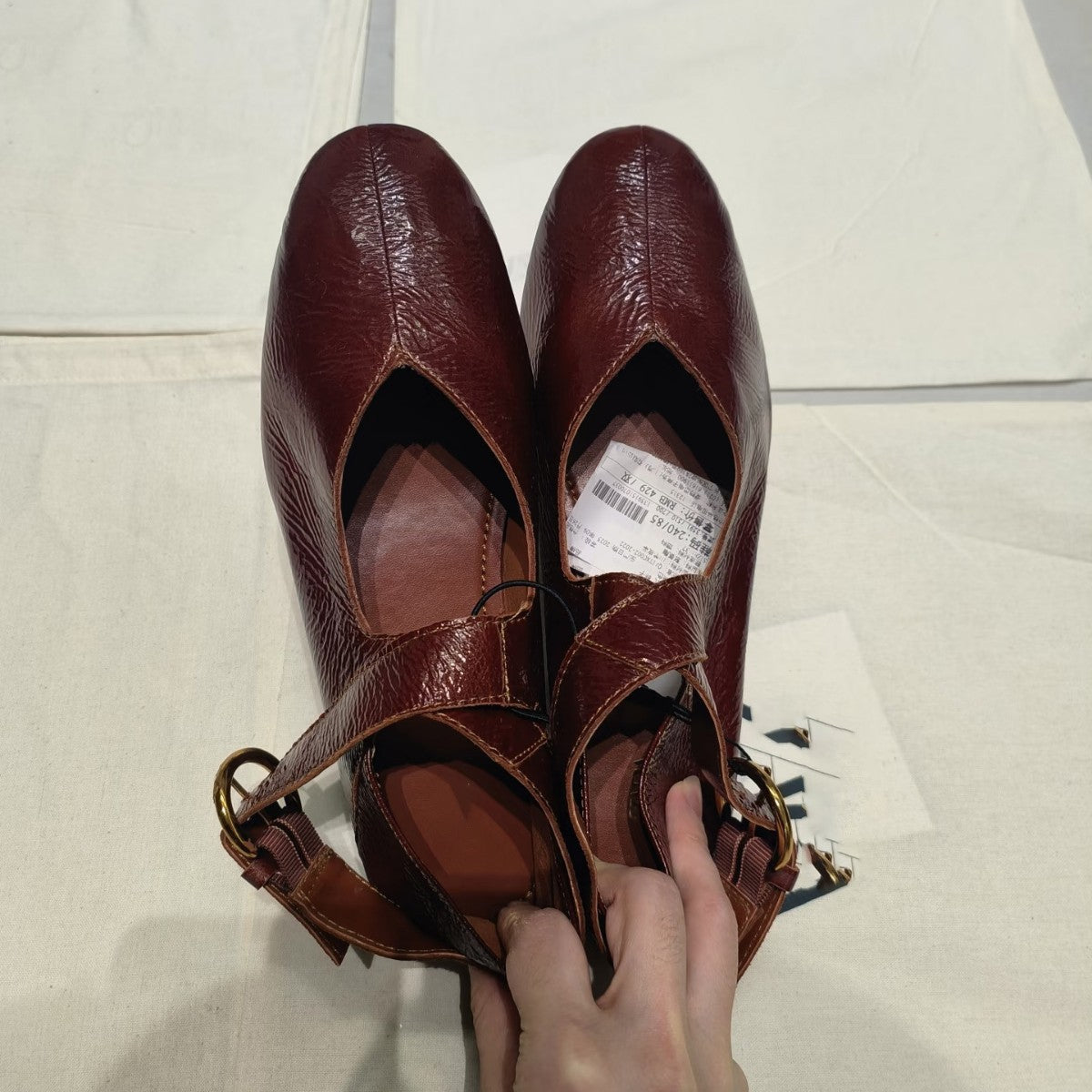 Damen Ballerinas Lack Schlaufen Modisch Glänzend - Norvielle
