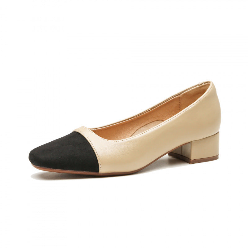Damen Ballerinas Komfortabel Elegant 3cm Blockabsatz