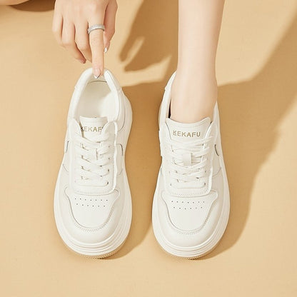Damen Plateau Sneaker Gepolsterte Sohle