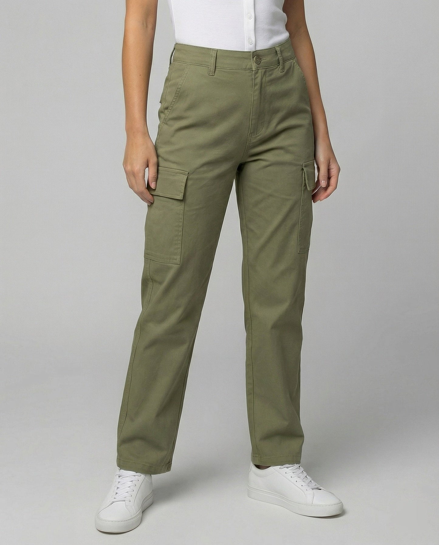 Damenhose Baumwoll Gerade Lockere Freizeithose - Norvielle