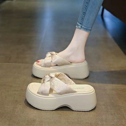 Damen Plateau-Sandalen Hochzeitsschuhe Elegant Schleife