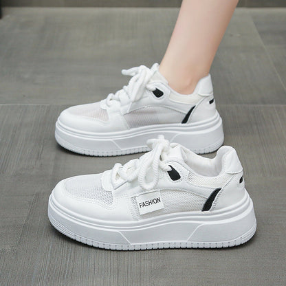 Damen Plattform Sneaker Atmungsaktives Mesh