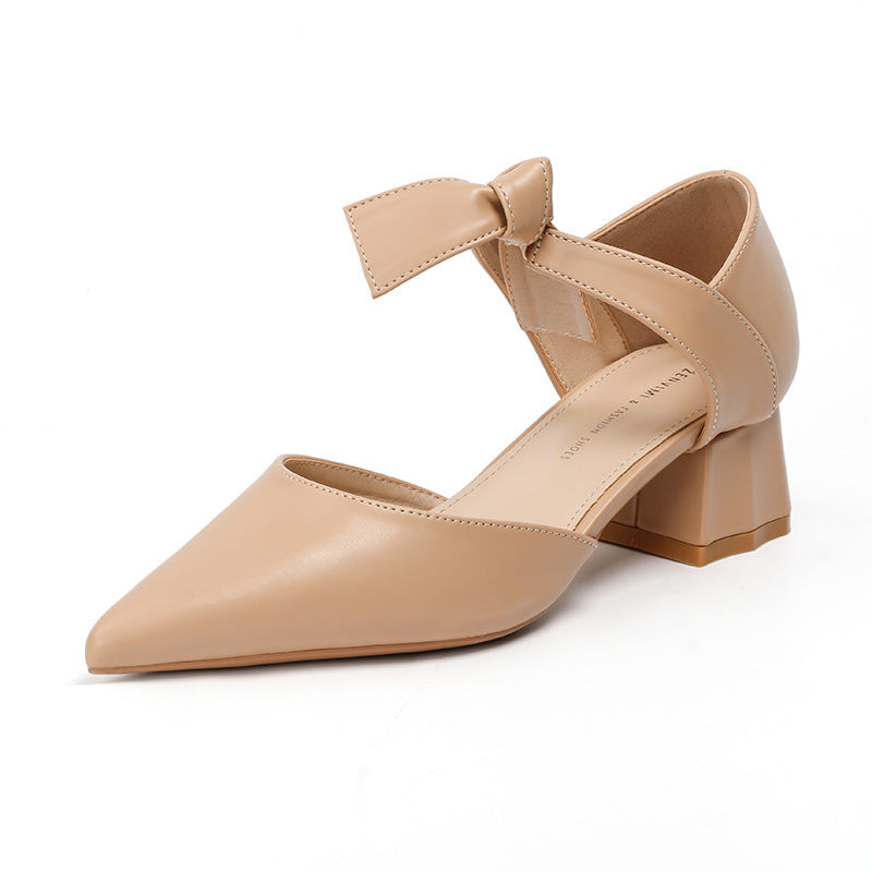 Damen Pumps Blockabsatz Schleife