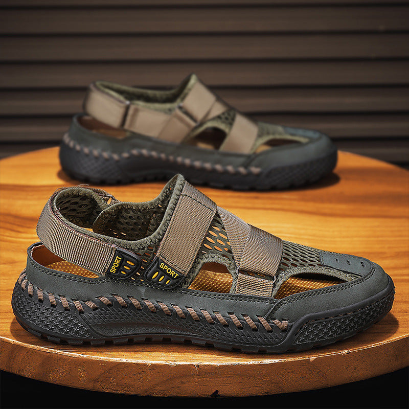 Damen Sportsandalen Atmungsaktives Leder Verstellbar