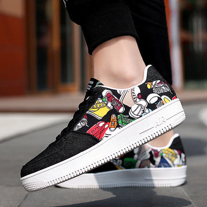 Damen Sneaker Bunt Grafikdesign Sportlich - Norvielle