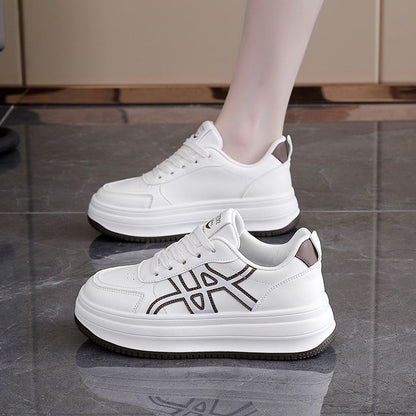 Damen Hochplateau Sneaker Elegante Sportschuhe