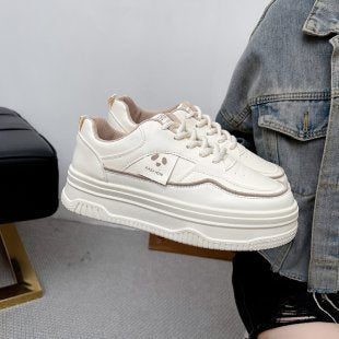 Damen Sneaker Plateau Leder