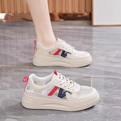 Damen Sneaker Atmungsaktives Mesh Chunky Schuhe Cut-Out-Design