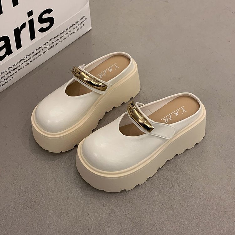 Damen Plateau Clogs Glänzend Rutschfest - Norvielle