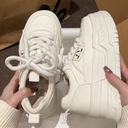 Damen Sneaker Hoch Modell Dicke Sohle Elastisch