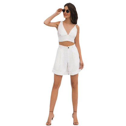 Damen Sportset Crop- und Shorts für Fitness