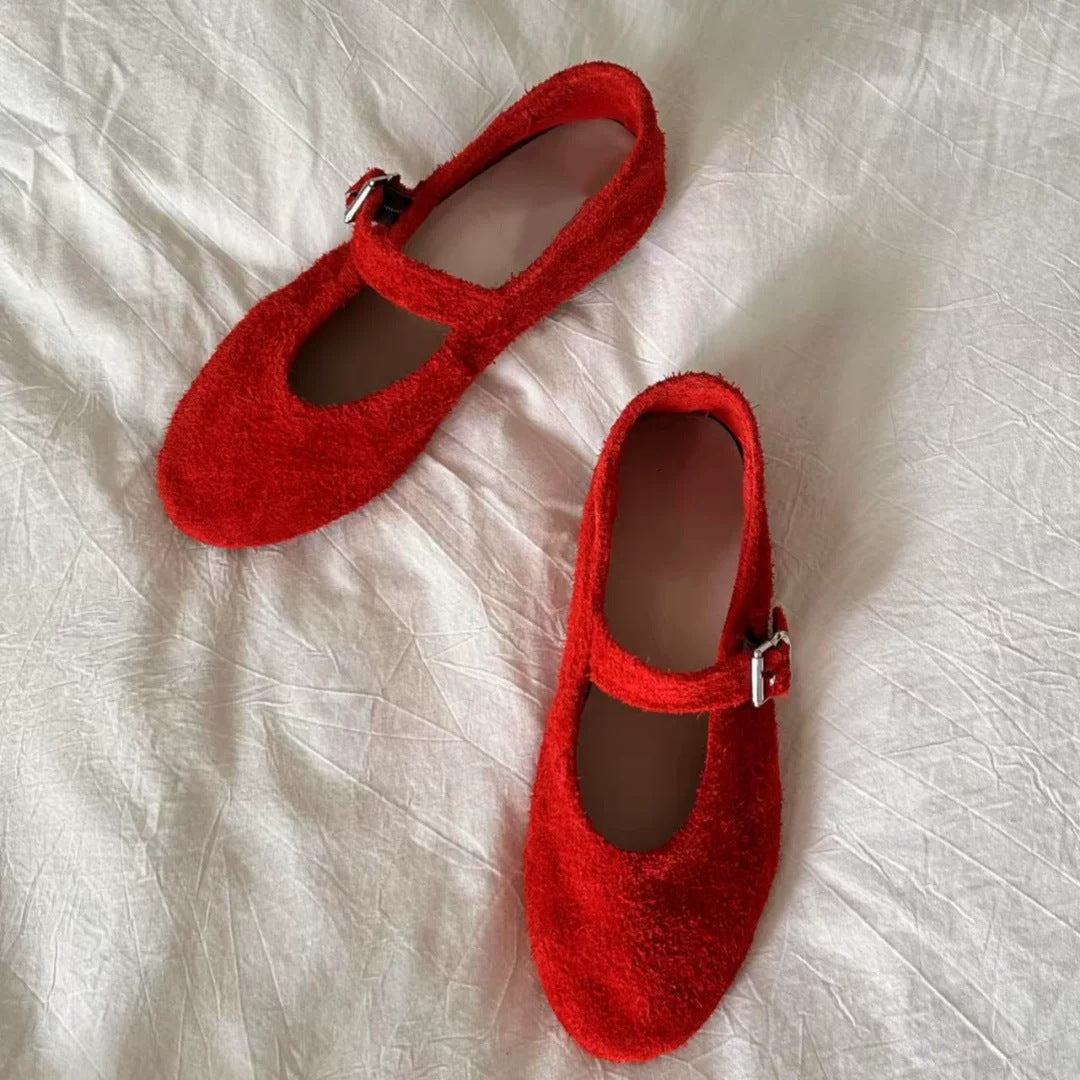 Damen Ballerinas Bequem Verstellbare Riemen Qualität