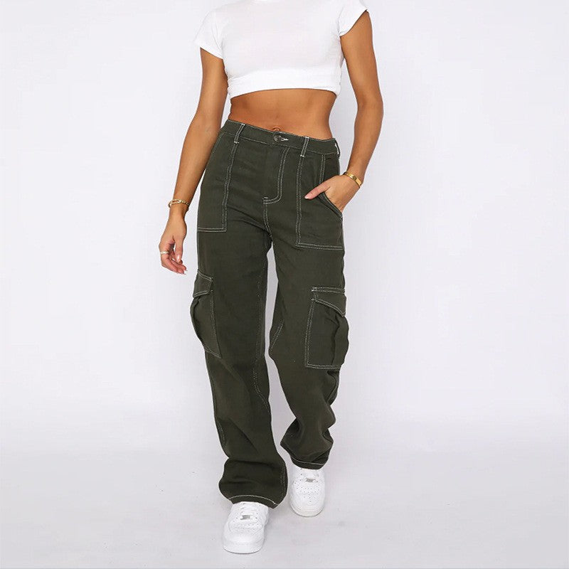 Damen Cargo-Hose Weite Bein Bequem