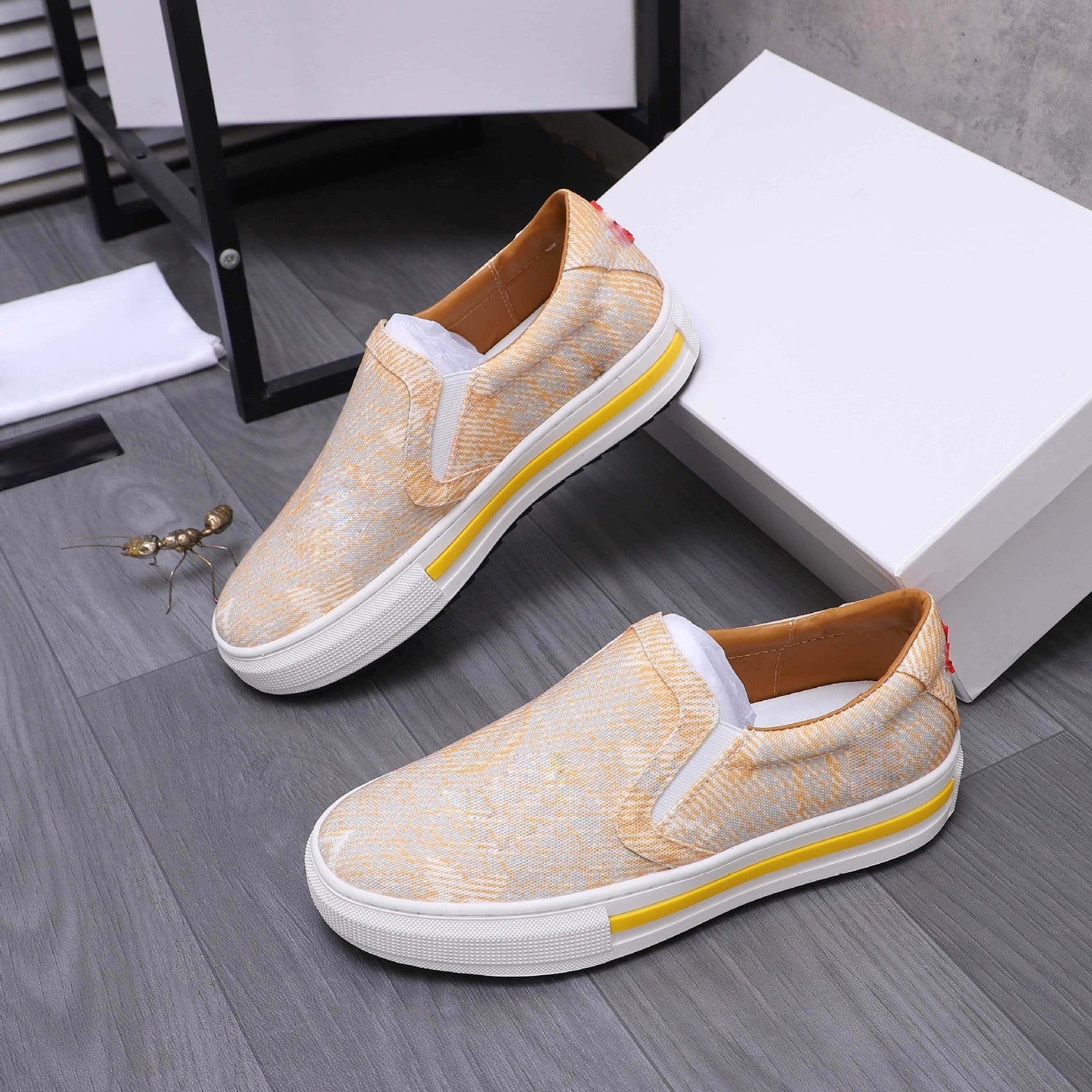Damen Slip-On Sneaker Elastisch Atmungsaktiv Bequem