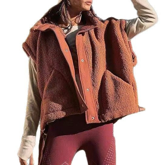 Damen Teddyweste Weich Modern