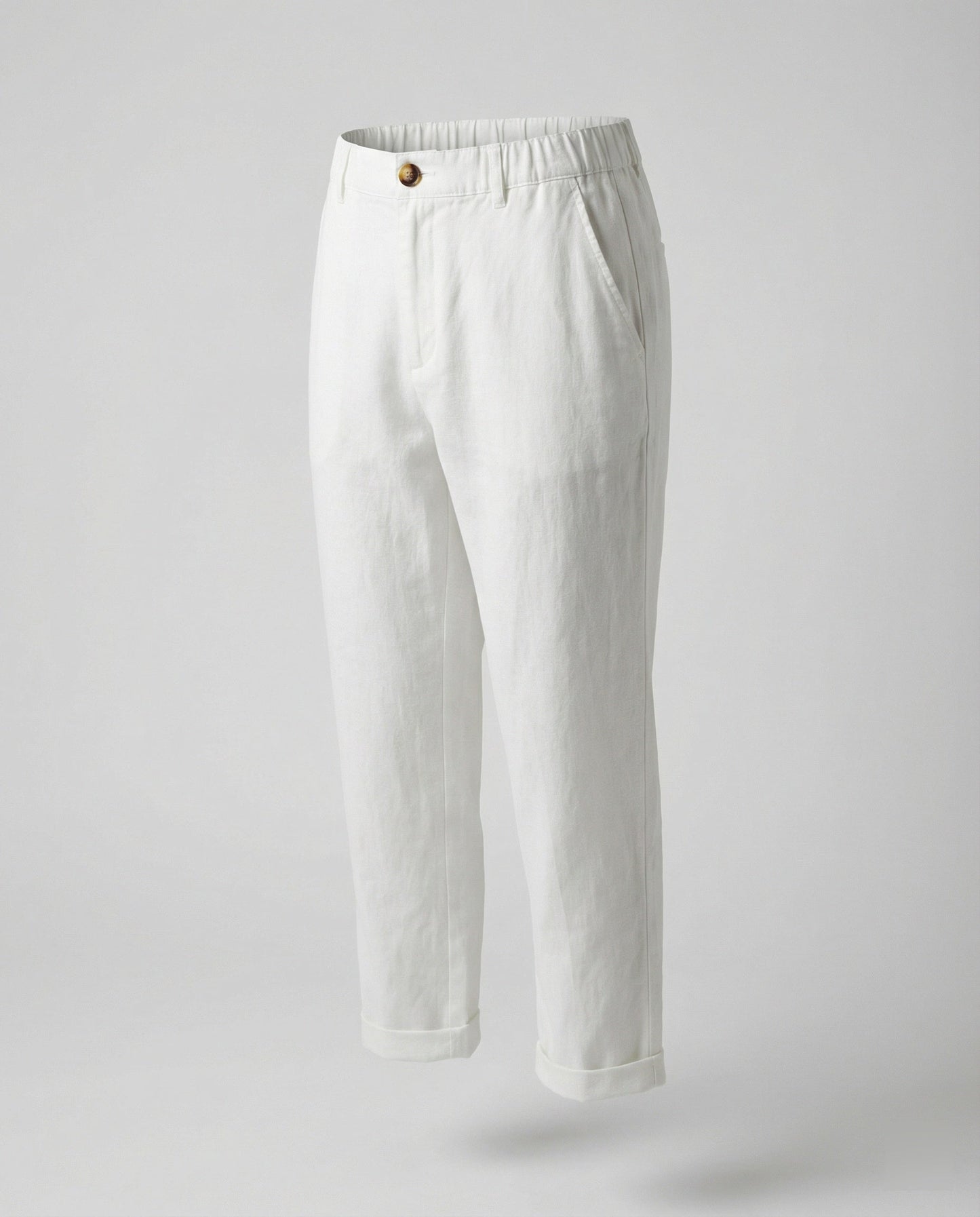 Damen Chino Hose Slim Fit Bequem Umschlag Saum