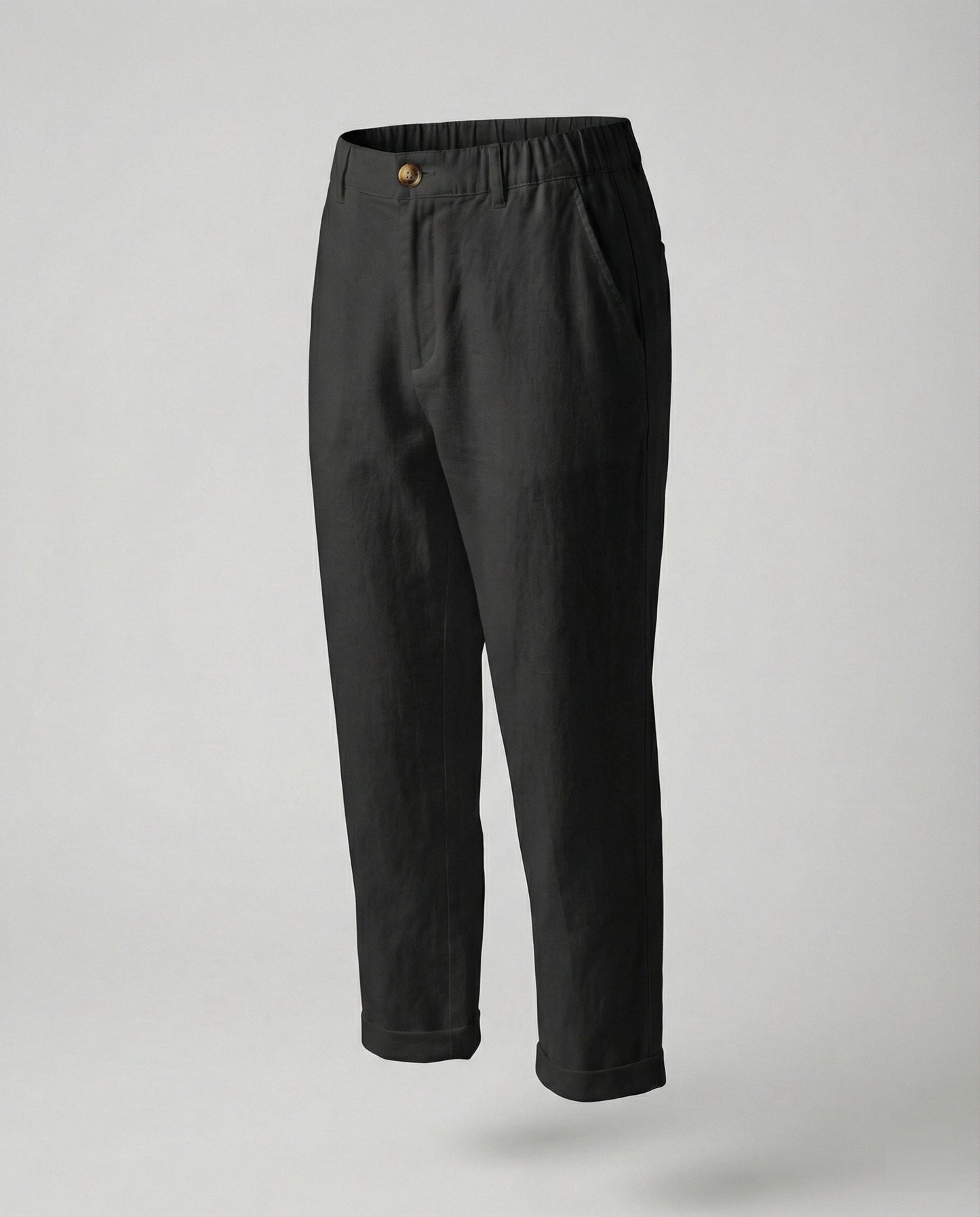 Damen Chino Hose Slim Fit Bequem Umschlag Saum