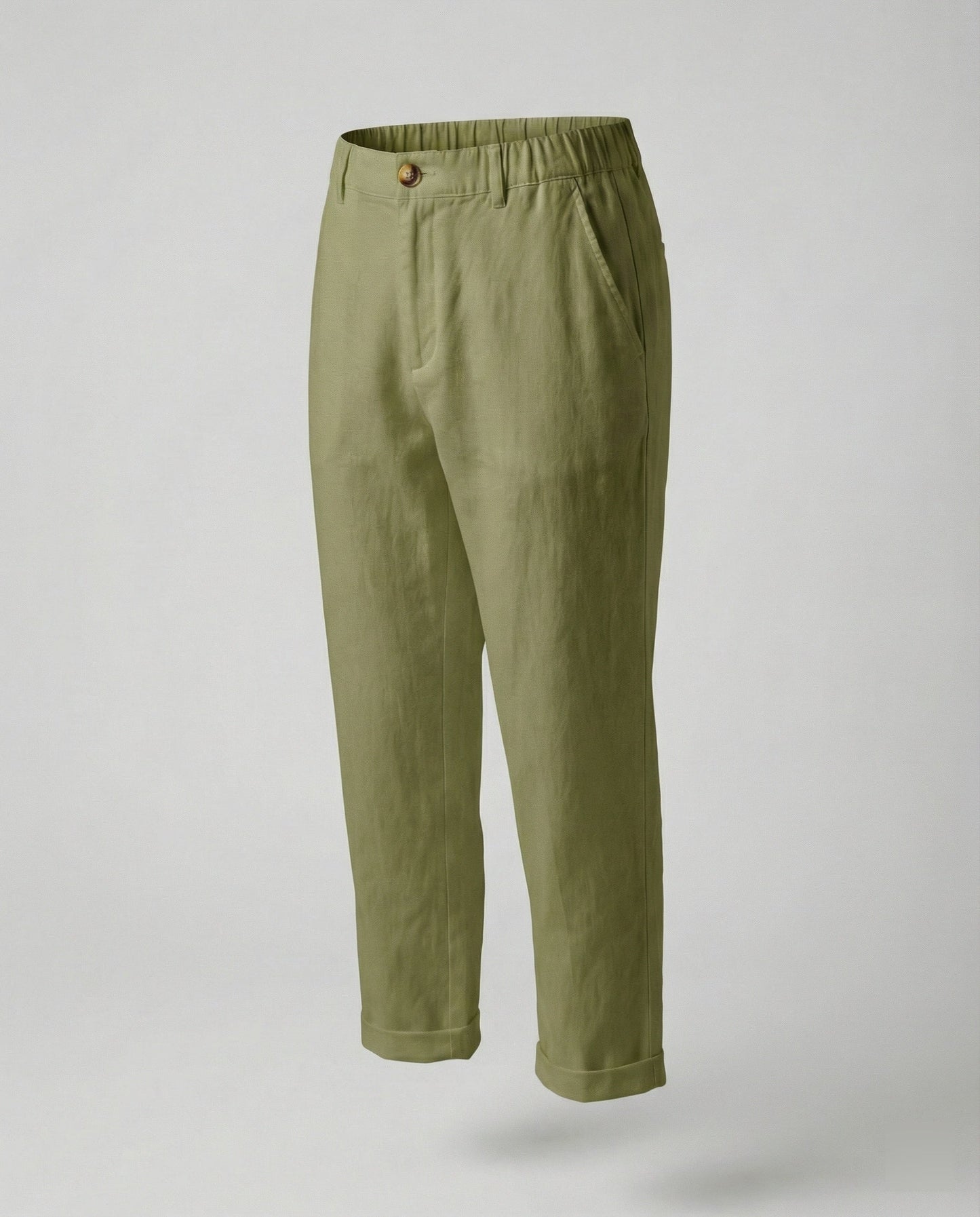 Damen Chino Hose Slim Fit Bequem Umschlag Saum