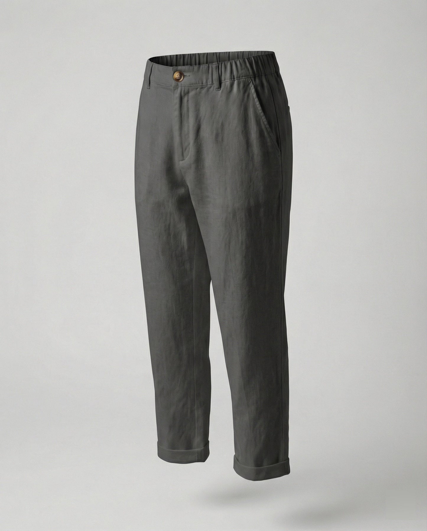 Damen Chino Hose Slim Fit Bequem Umschlag Saum