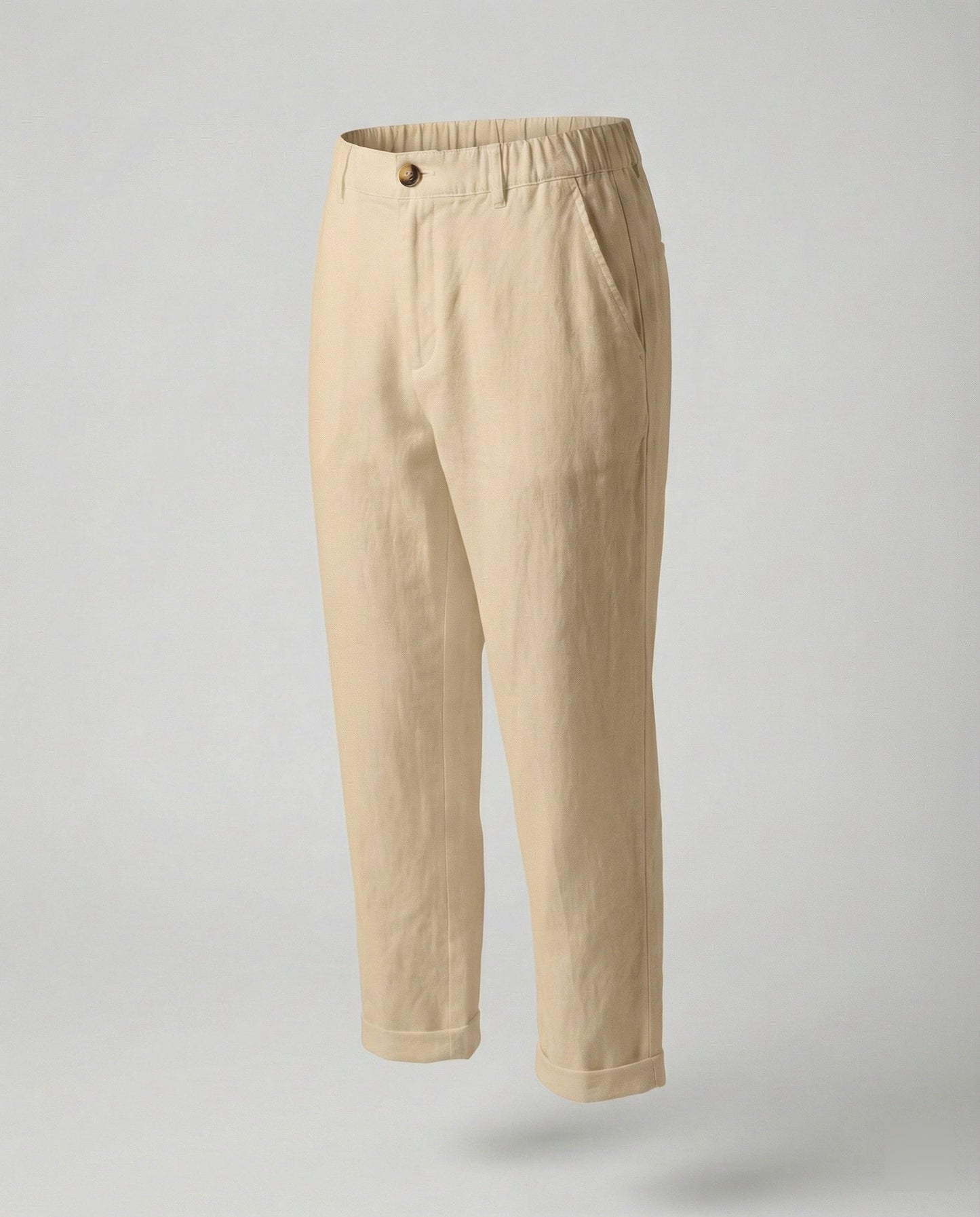 Damen Chino Hose Slim Fit Bequem Umschlag Saum