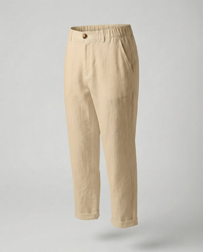 Damen Chino Hose Slim Fit Bequem Umschlag Saum