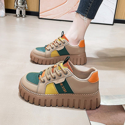 Damen Sneaker Atmungsaktiv Hoch Hacken Schwarz - Norvielle