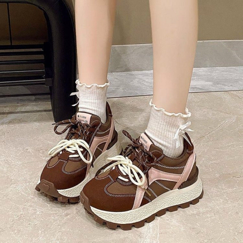Damen Hochplateau Sneaker Sportlich Trendy