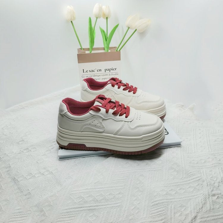 Damen Plateau Sneaker Gepolsterte Sohle