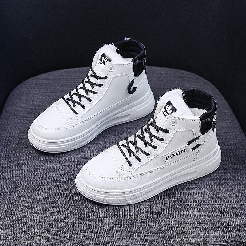 Damen Hochsneaker Kuschelig Sportlich Schwarz - Norvielle