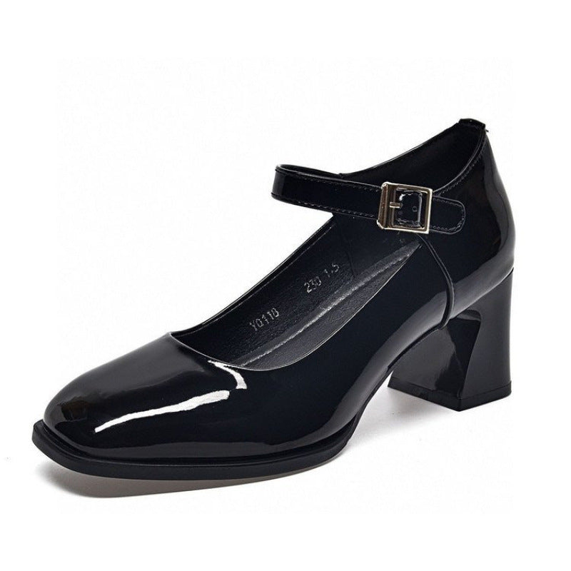 Damen Pumps Riemchen Blockabsatz Elegantes Leder