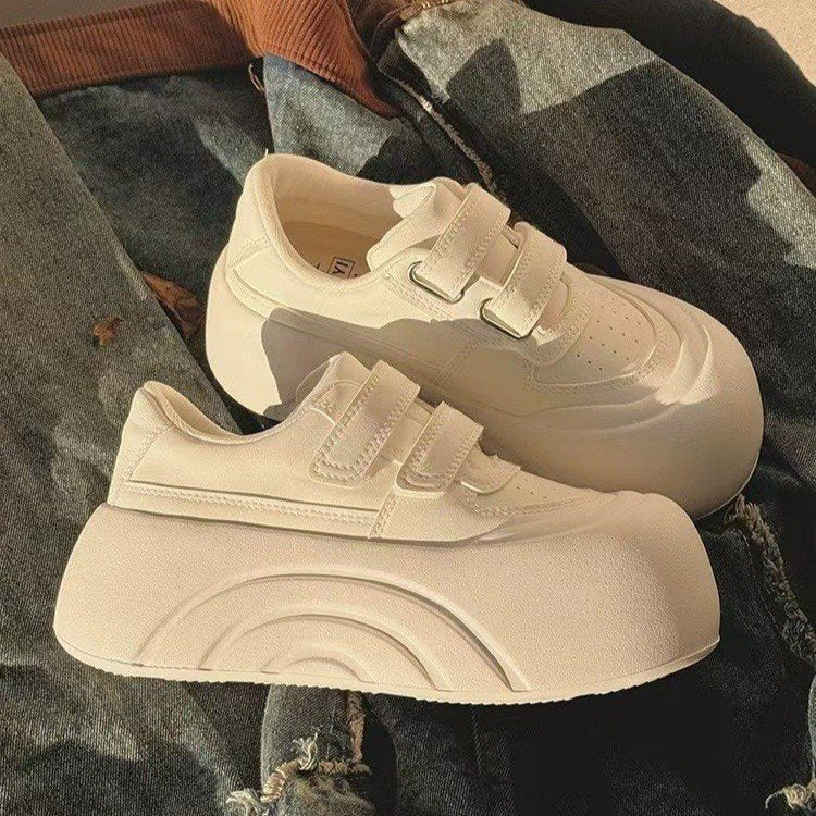 Damen Plattform Sneaker Komfortabel Mit Klettverschluss