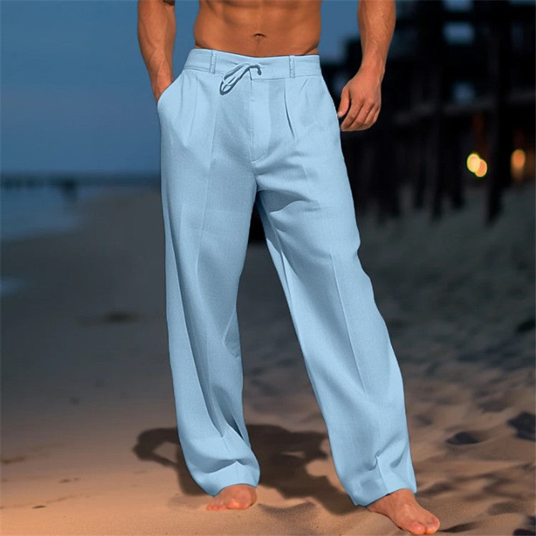 Herren Freizeithose Bequem Lockere Hose mit Kordelzug