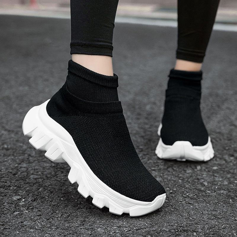 Damen Sneaker Strick Bequem Sportlich