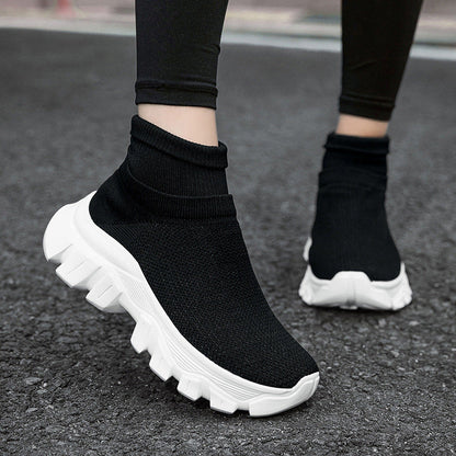 Damen Sneaker Strick Bequem Sportlich