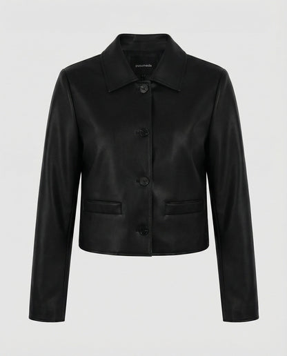 Damen Lederjacke Biker Style Kurz