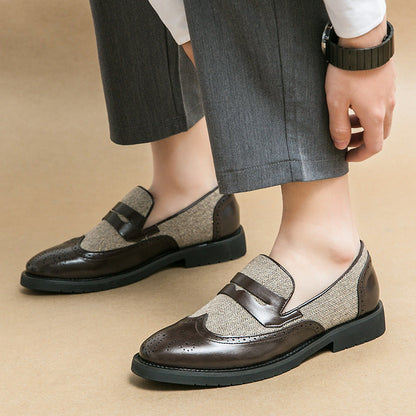 Damen Loafers Elegante Leder Schuhe Braun