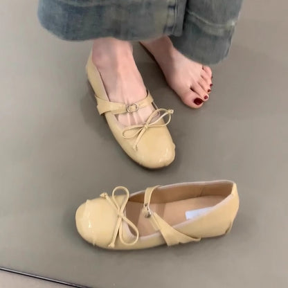 Damen Ballerinas Lackleder Elegant