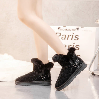 Damen Winterstiefel Kuschelig Warm Kunstfell