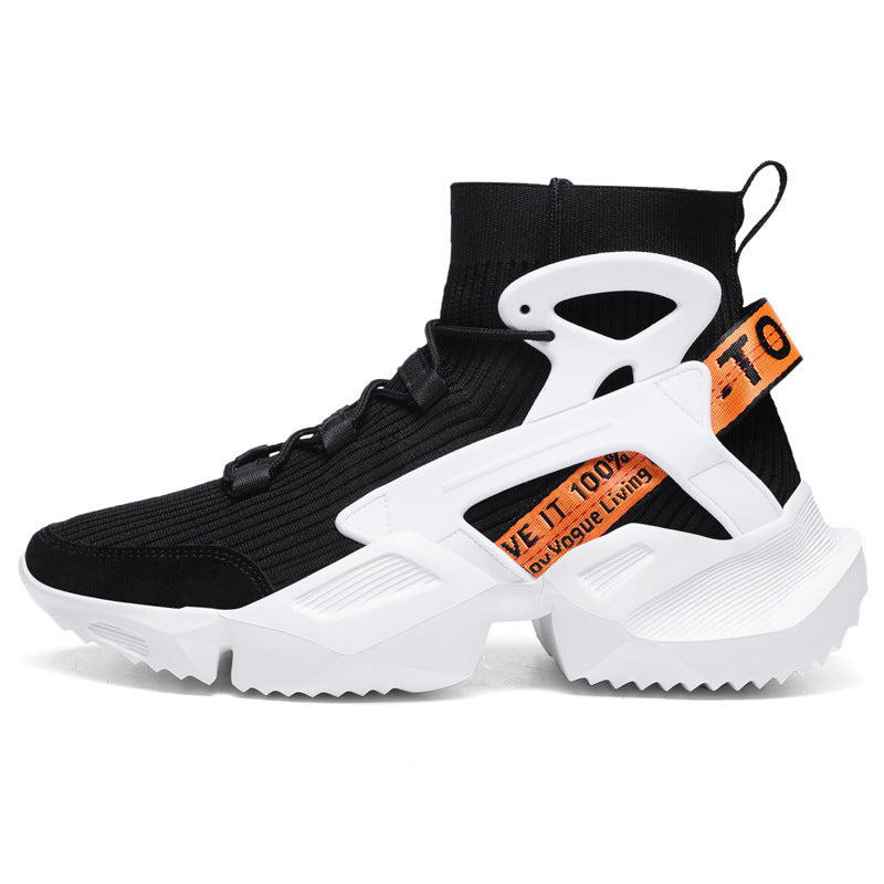 Damen Hoch Sneaker Strick Stabile Sohle Bequem