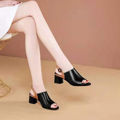Damen Sandaletten Riemchen Schuhe Eleganter Blockabsatz
