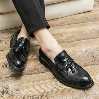 Damen Mokassins Leder Quasten Detail Braun