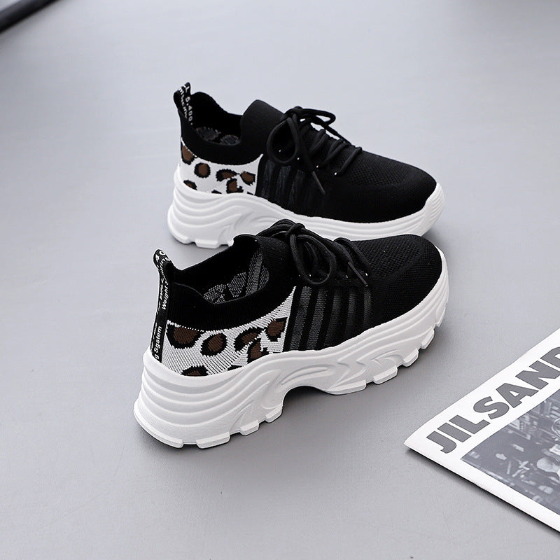 Damen Sneaker Leopardenmuster Komfortabel Sportlich