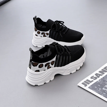 Damen Sneaker Leopardenmuster Komfortabel Sportlich