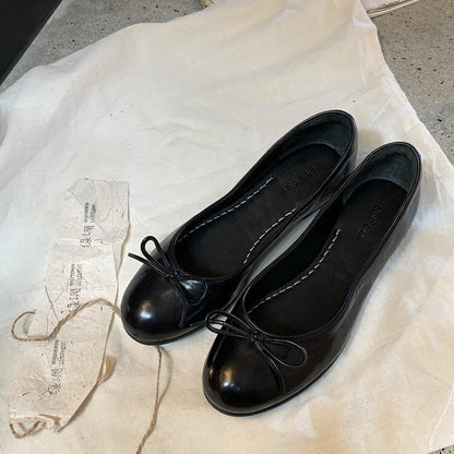 Damen Ballerinas Komfort Leder