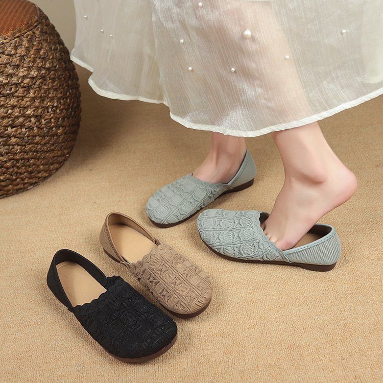 Damen Ballerinas Strickdesign Bequem - Norvielle